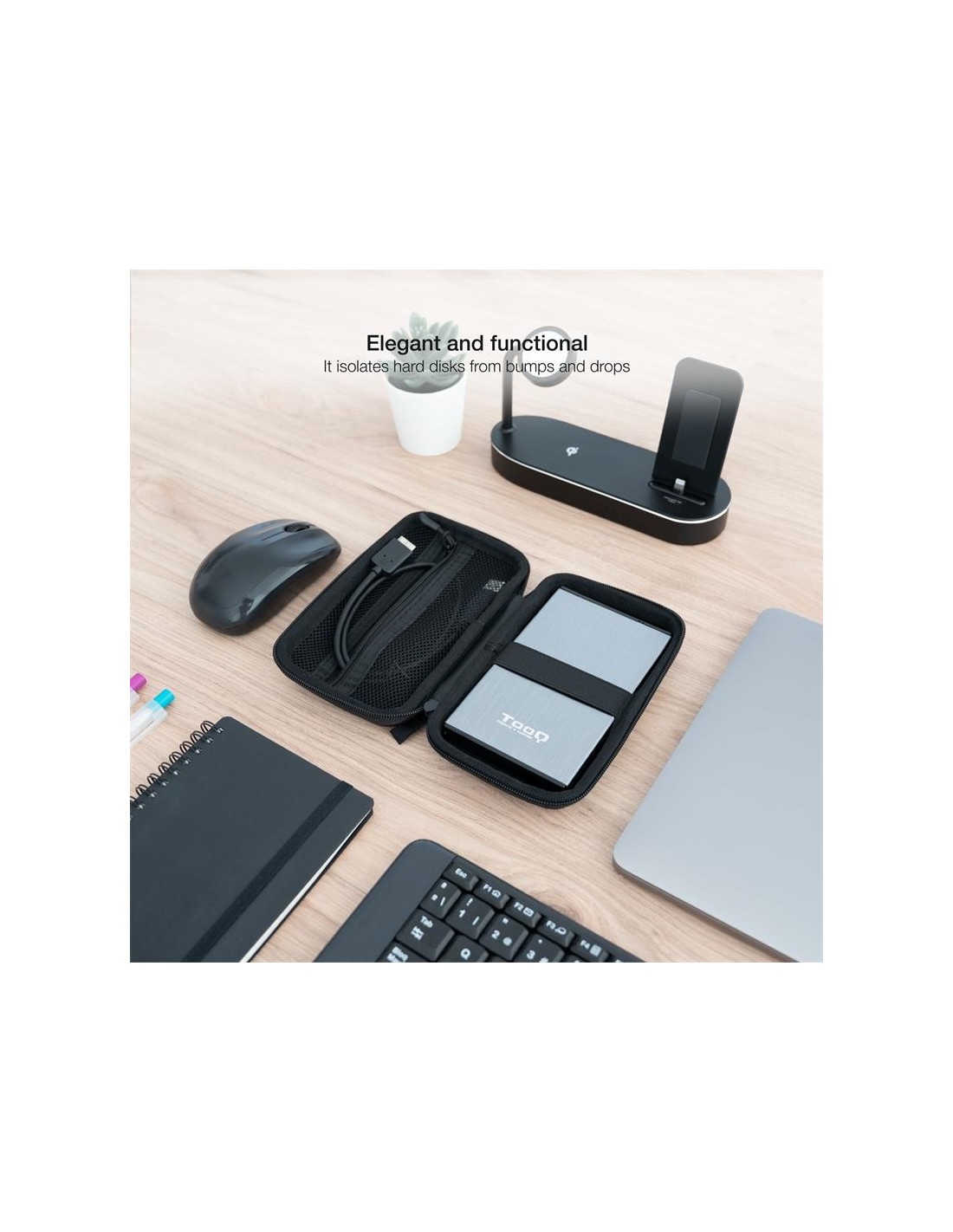 FUNDA TOOQ PARA DISCO DURO EXTERNO DE 2,5 BLACK