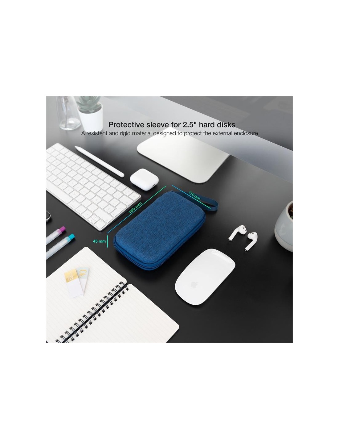 FUNDA TOOQ PARA DISCO DURO EXTERNO DE 2,5 BLUE