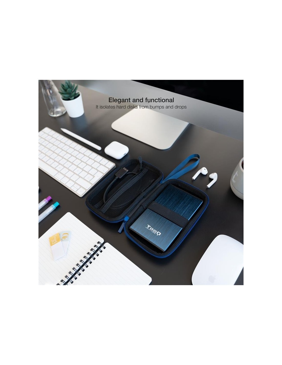 FUNDA TOOQ PARA DISCO DURO EXTERNO DE 2,5 BLUE