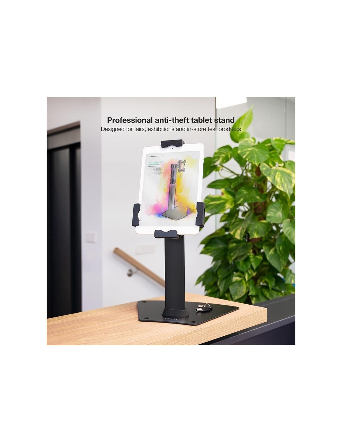 SOPORTE SOBREMESA TOOQ ANTIRROBO PARA TABLET 7.9-10.5 BLACK