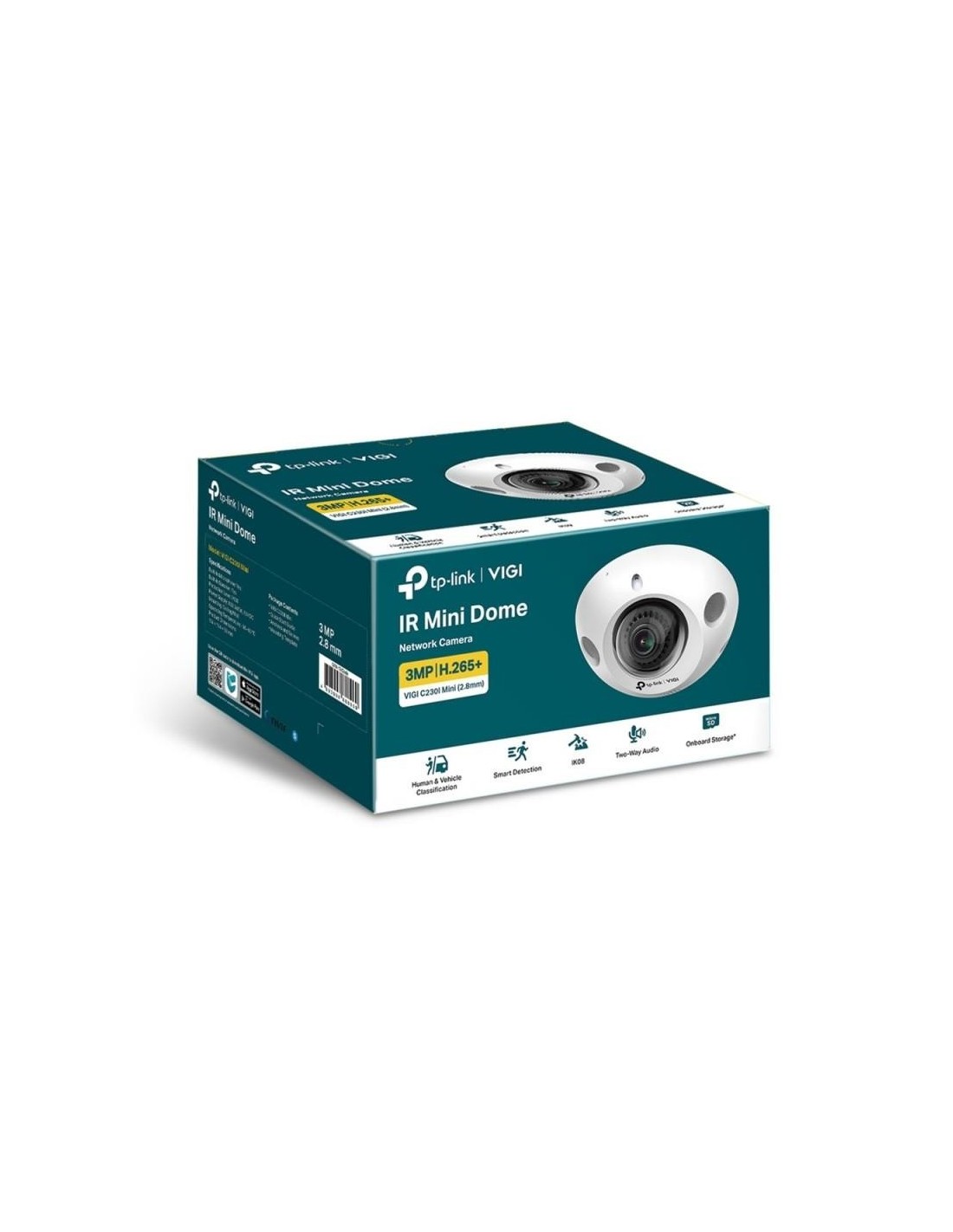 CAMARA IP TP-LINK VIGI DOMO MINI 3MP 2.8MM IR 30M IK08 POE/CC