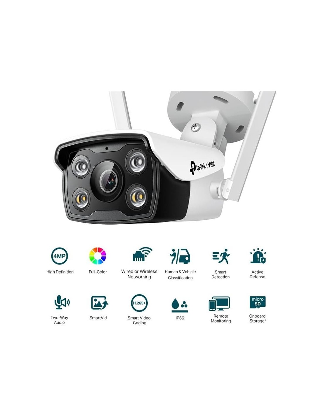 CAMARA IP TP-LINK VIGI BULLET 4MP 4MM IR 30M IP66 CC