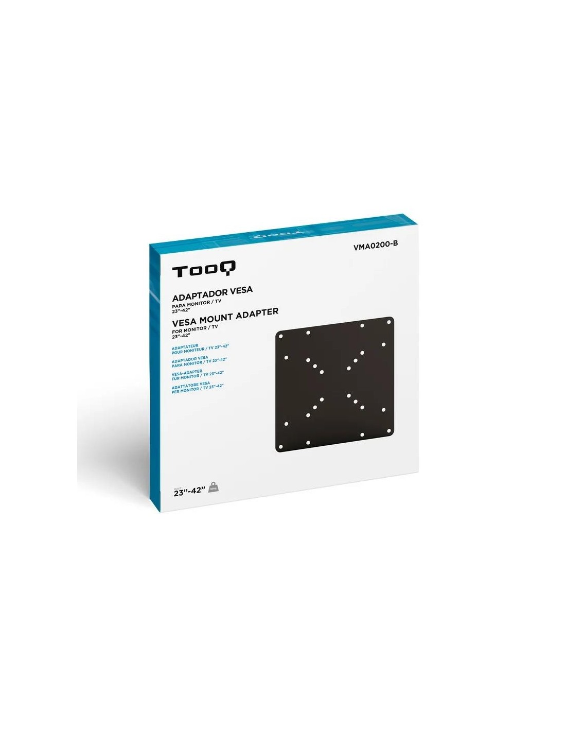 ADAPTADOR MONITOR VESA TOOQ 50x50 - 200x200 HASTA 30KG 23-45 BLACK