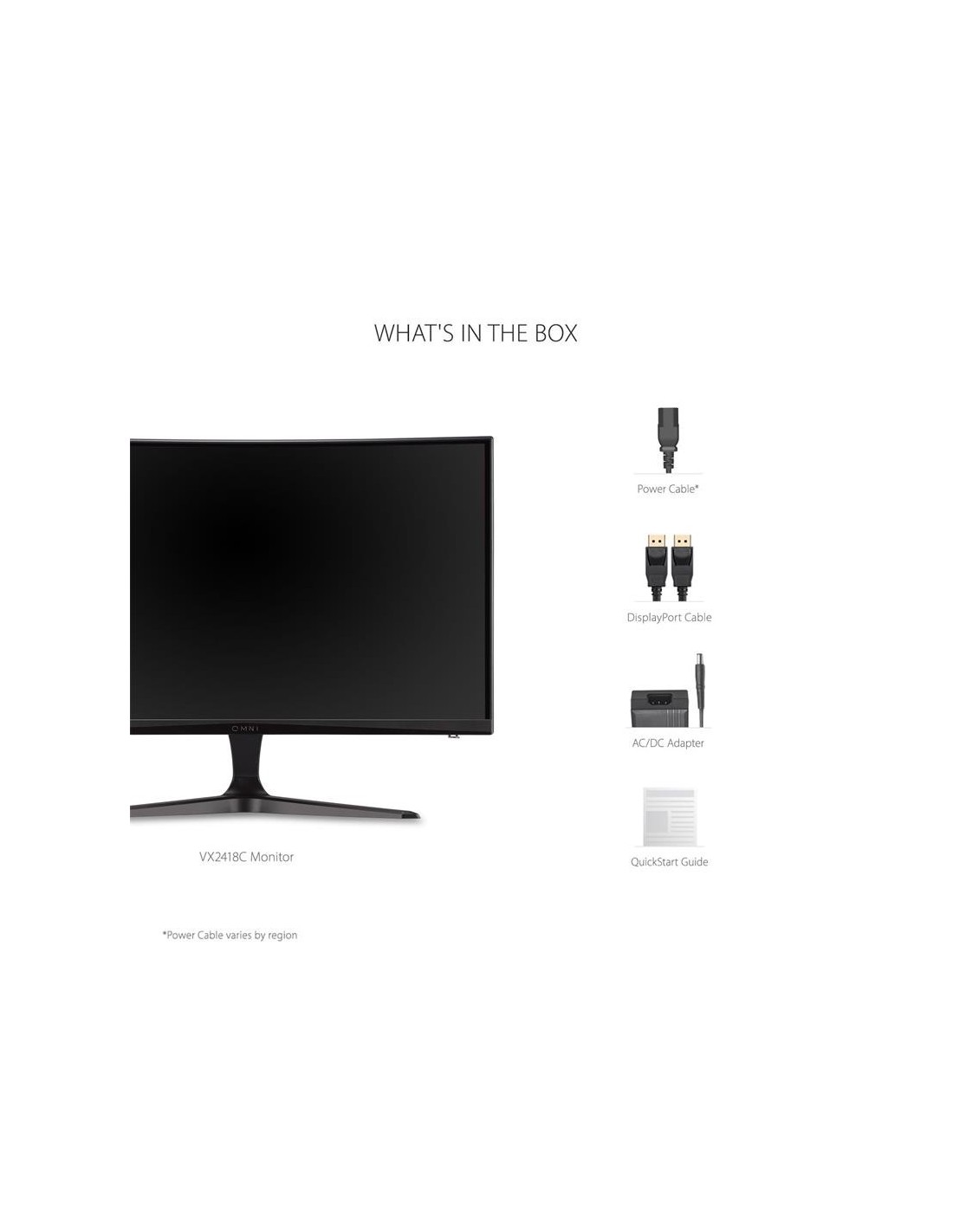 MONITOR VIEWSONIC 24 CURVO LED FHD HDMI DP 165Hz 3YR GARANTIA