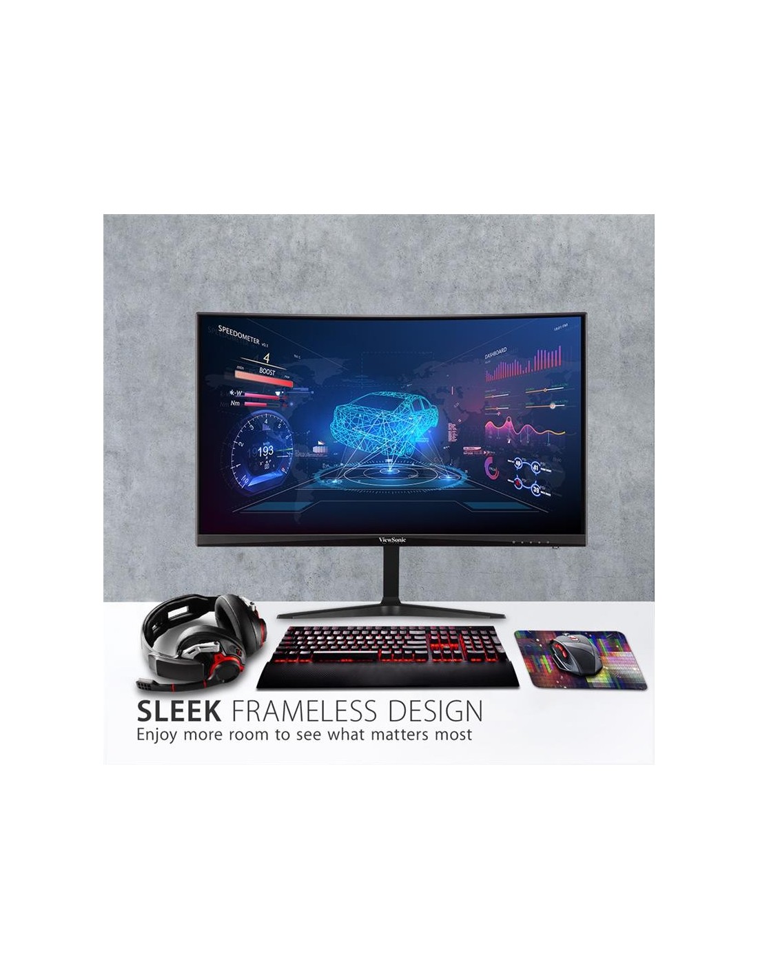 MONITOR VIEWSONIC 24 CURVO LED FHD HDMI DP 165Hz 3YR GARANTIA