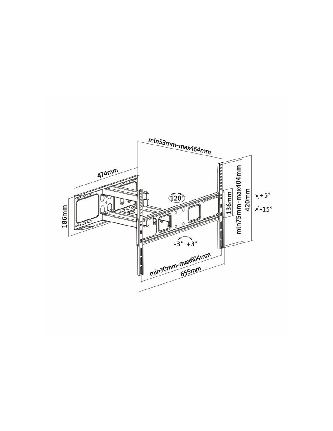 SOPORTE PARED TV MONITOR AISENS 37-70 40KG INCLINABLE/GIRATORIO