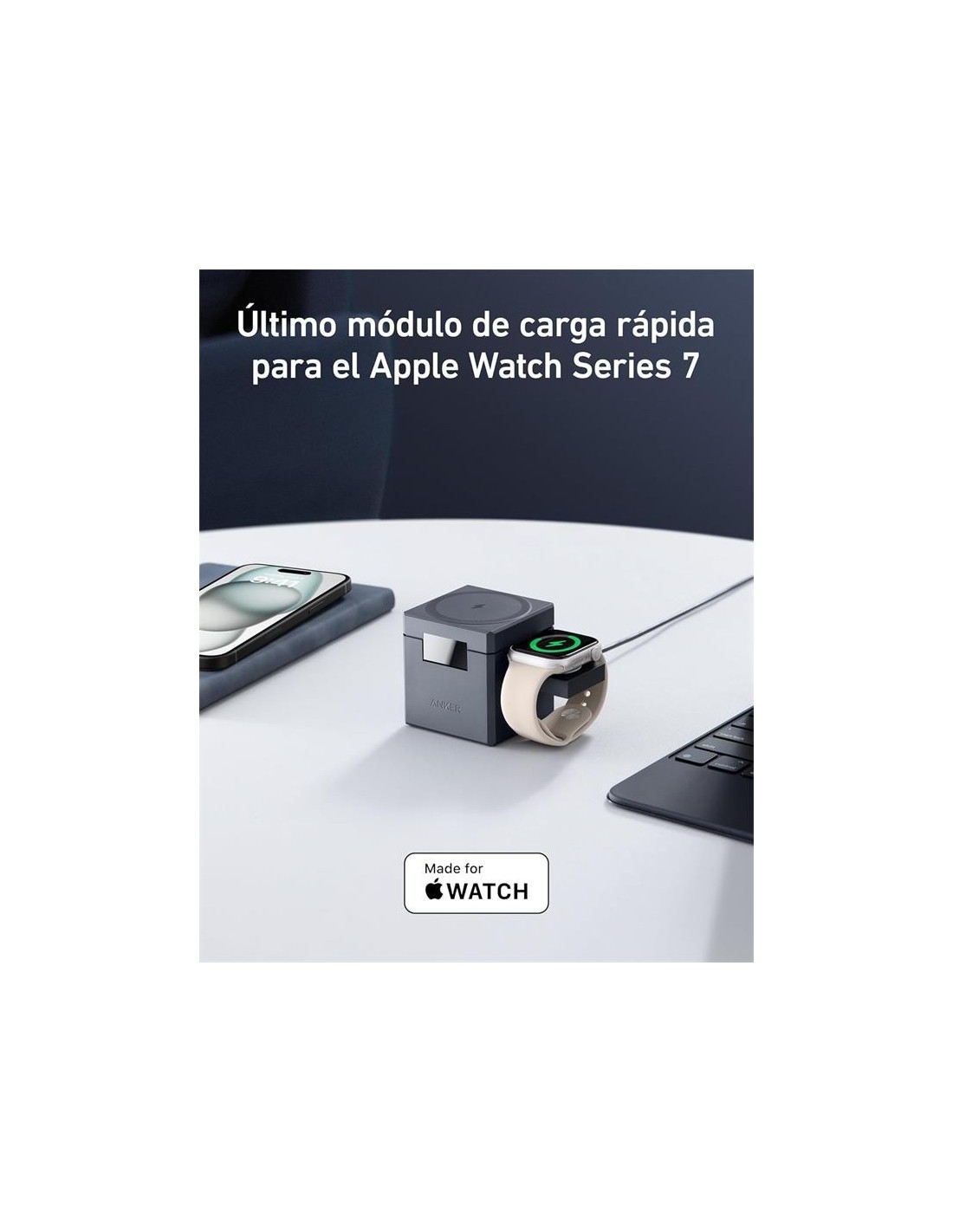 CARGADOR ANKER CUBO 3 EN 1 MAGSAFE AURICULARES+SMARTPHONE+RELOJ 30W USB-C