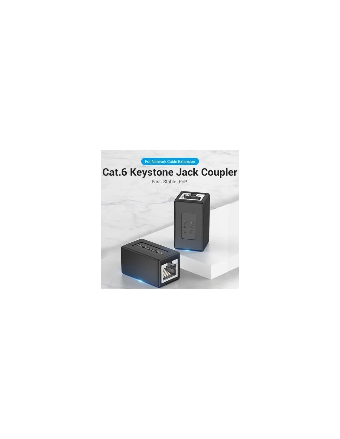 ADAPTADOR VENTION RJ45 CAT.6 FTP HEMBRA - HEMBRA BLACK