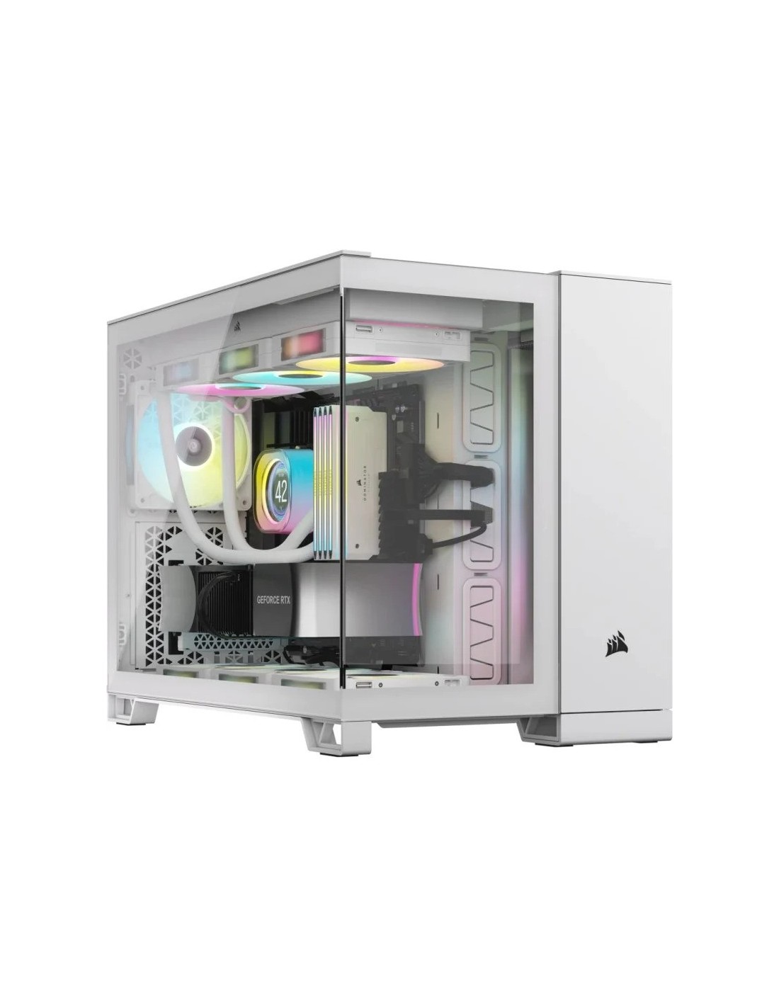 CAJA ORDENADOR GAMING CORSAIR 2500X CRISTAL TEMPLADO WHITE