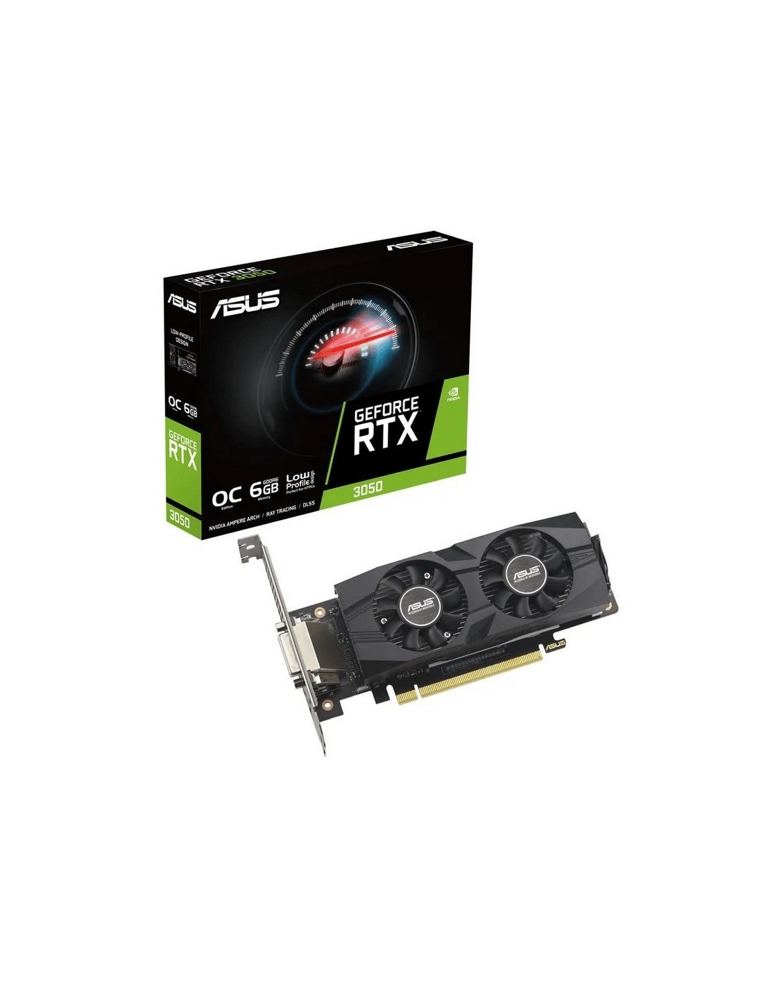 TARJETA DE VIDEO ASUS RTX3050 OC LP 6GB GDDR6 PCIE 4.0 DVI HDMI DP