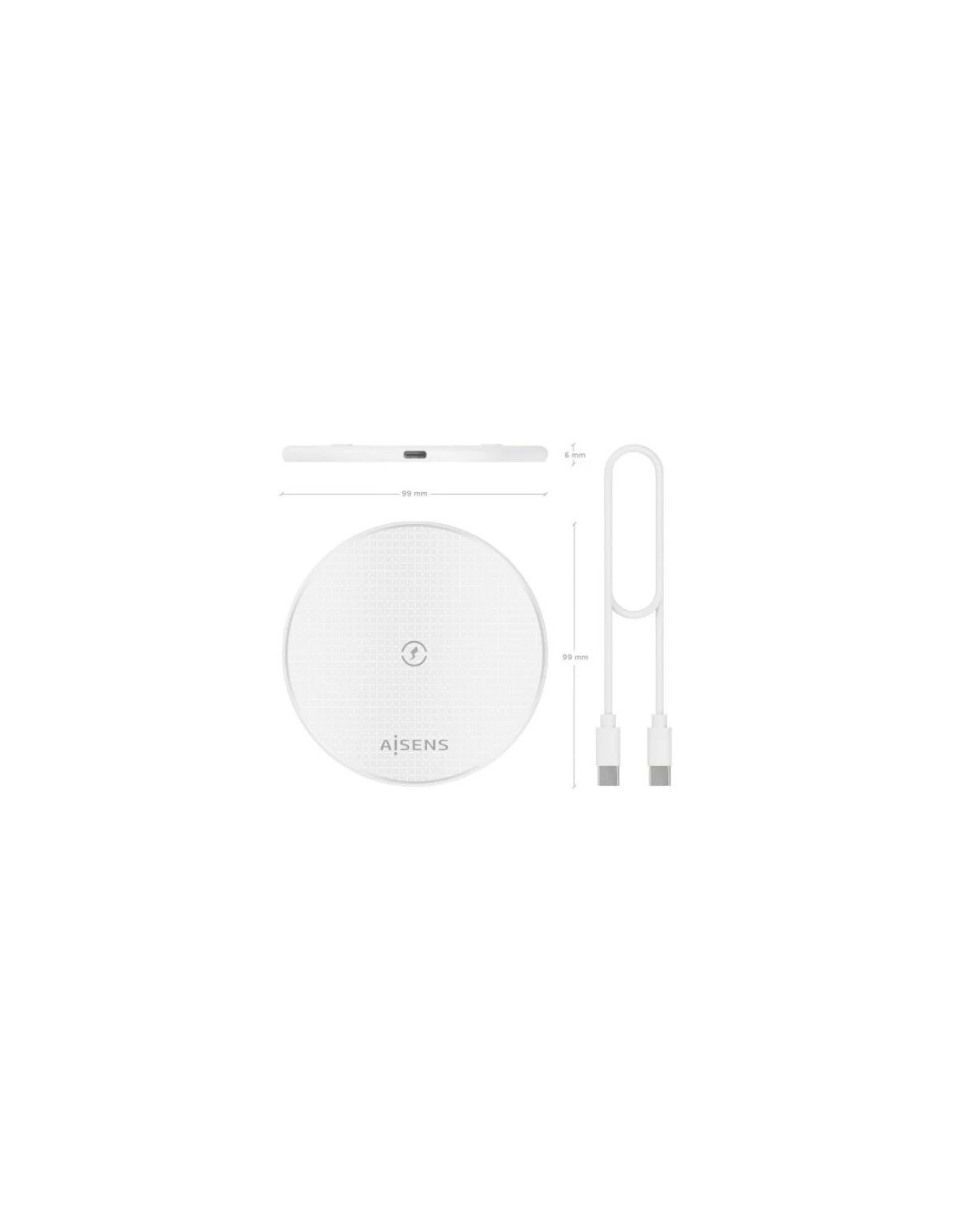 BASE DE CARGA AISENS WIRELESS SMARTPHONE 15W WHITE