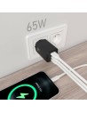 CARGADOR DE PARED AISENS GAN 2XUSB-C/USB-A 65W BLACK