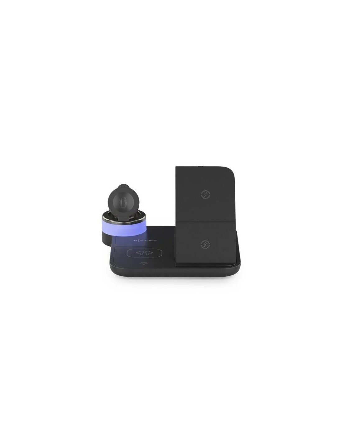 BASE CARGADOR AISENS SMARTPHONE/APPLE WATCH/AURICULARES WIRELESS 15W USB-C BLACK