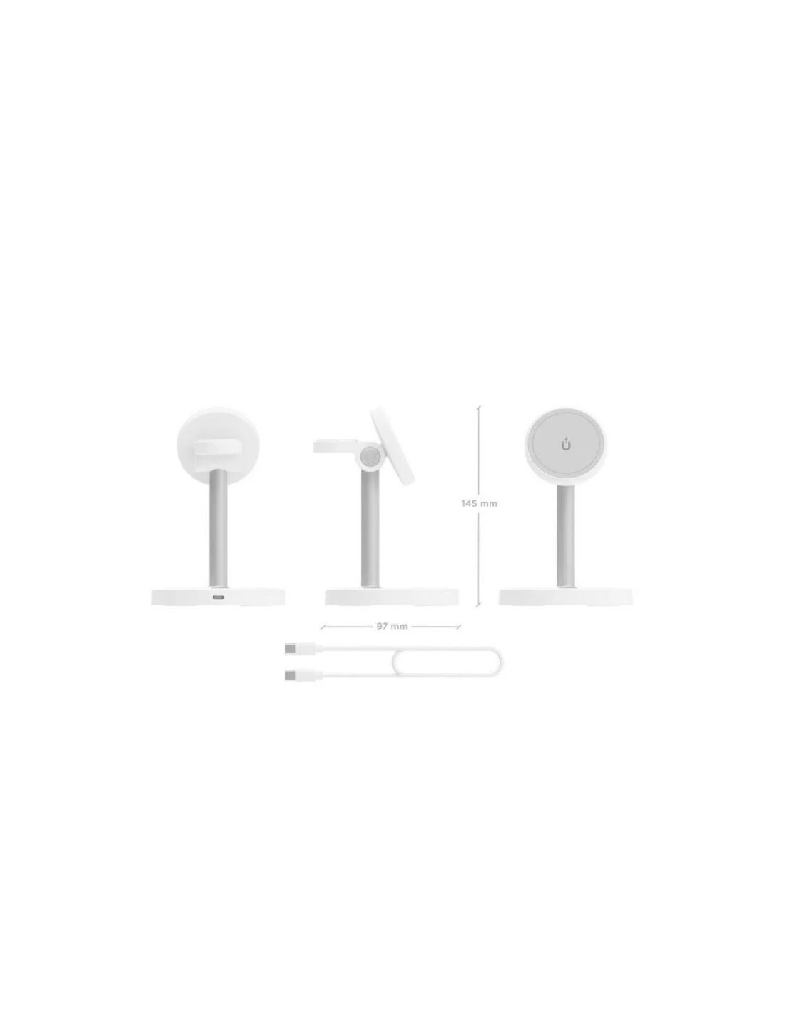 BASE CARGADOR AISENS SMARTPHONE/APPLE WATCH/AURICULARES WIRELESS QI2 15W USB-C WHITE