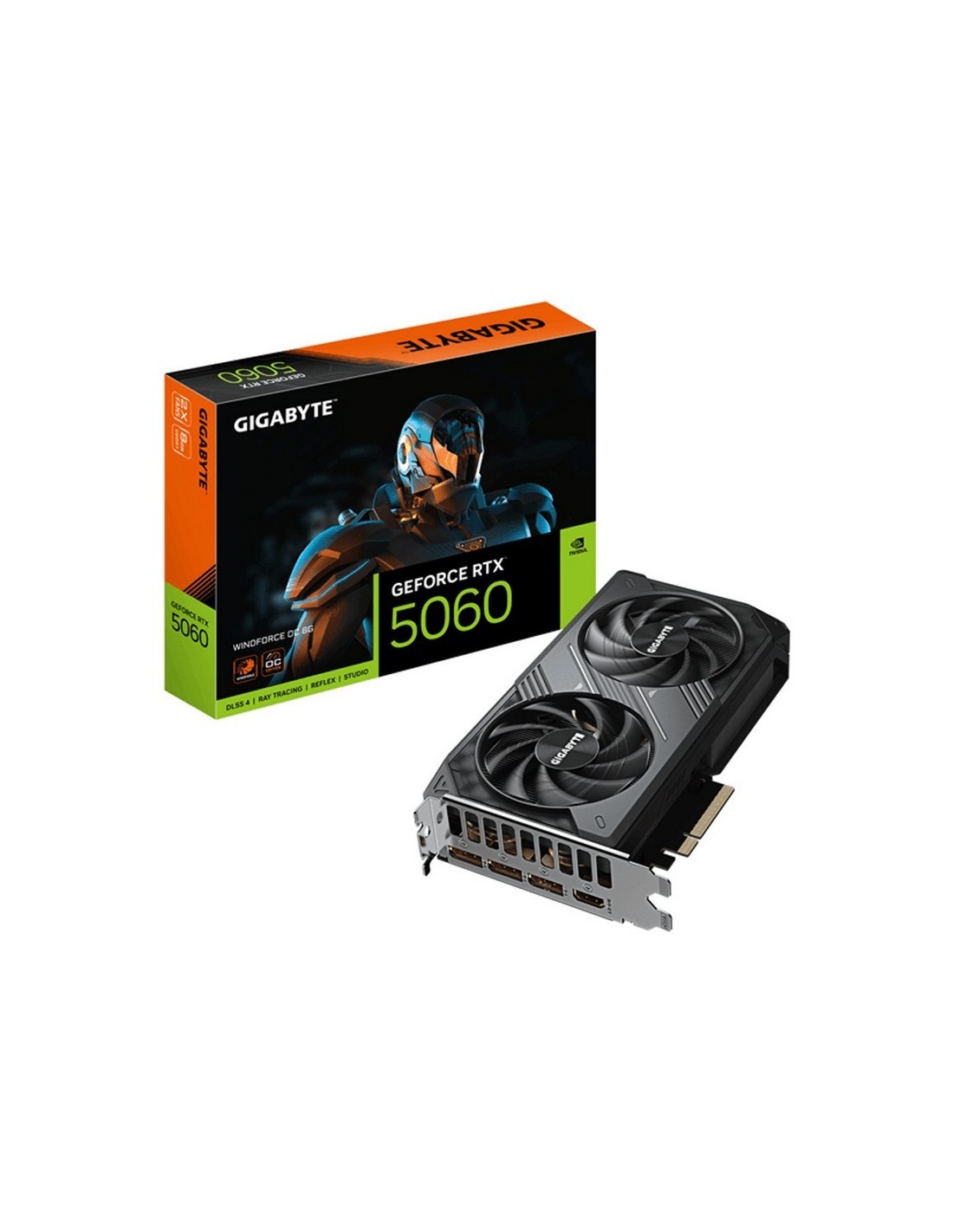 TARJETA DE VIDEO NVIDIA GIGABYTE RTX5060 WINDFORCE OC 8GB GDDR7 PCIE 5.0