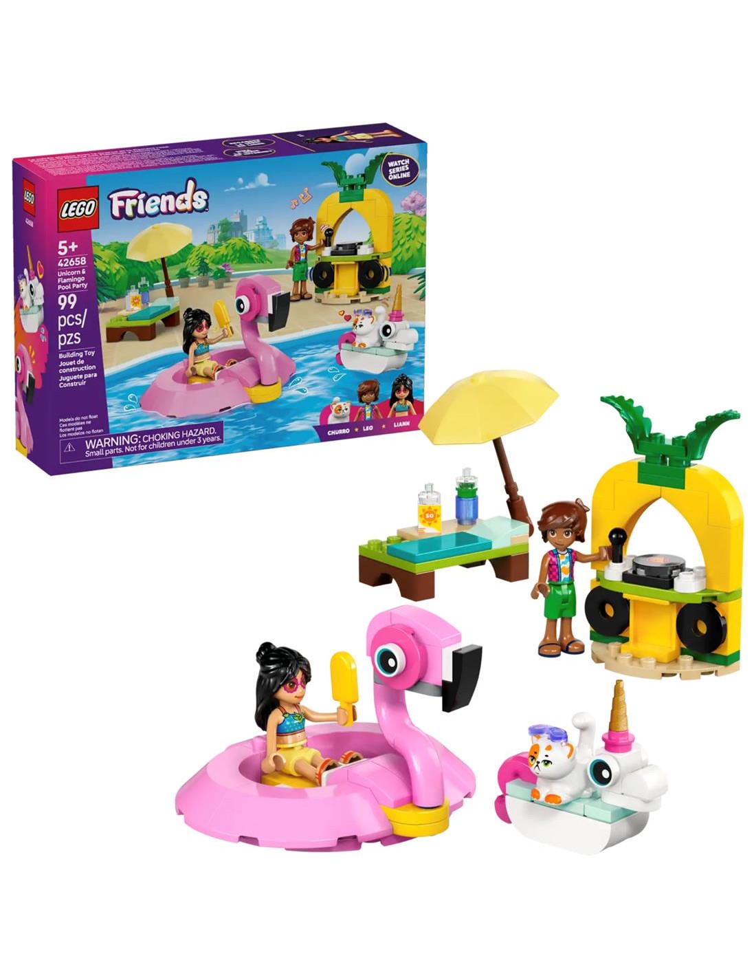 LEGO 42658 Fiesta en la Piscina con Flamenco y Unicornio
