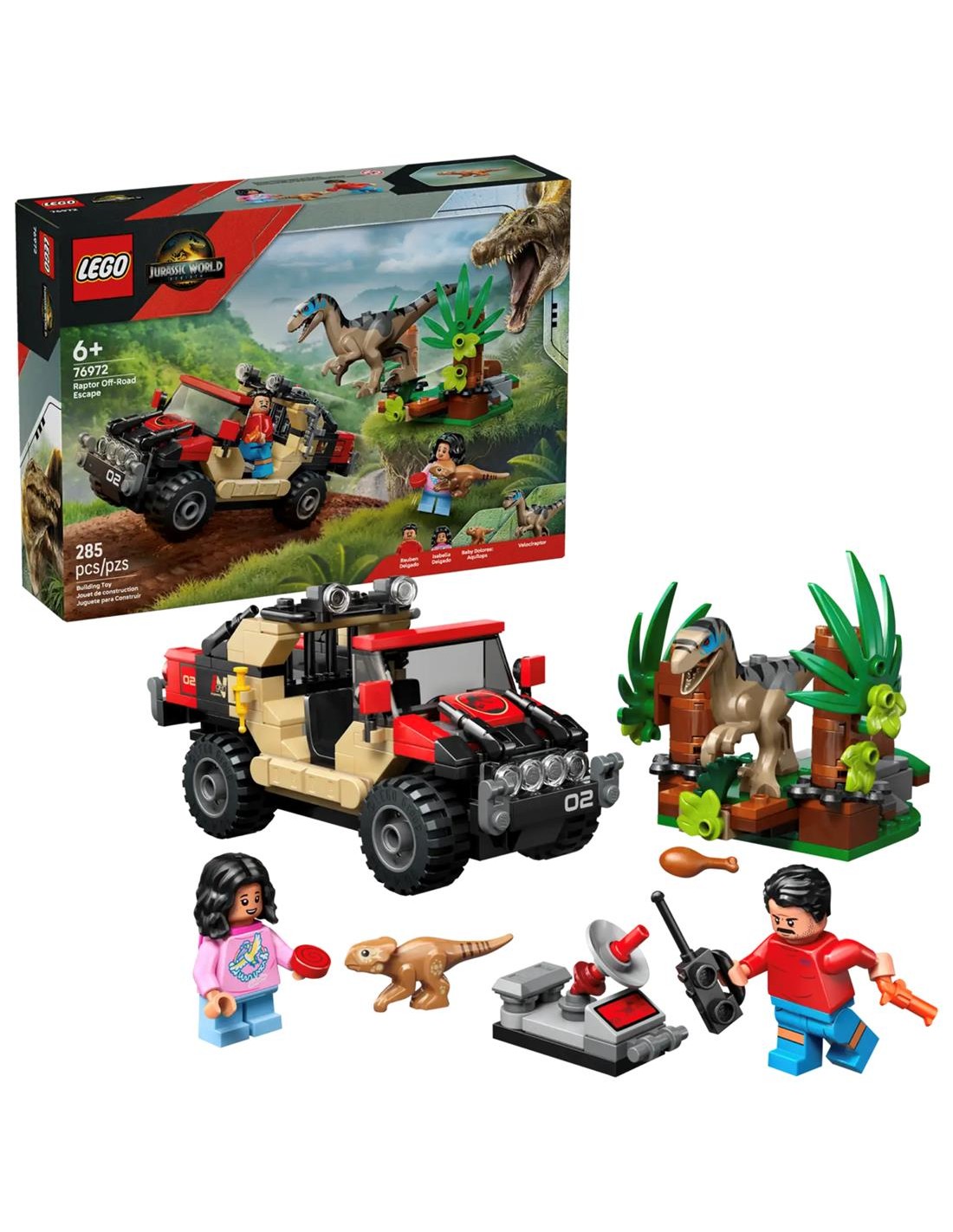 LEGO 76972 Huida en Todoterreno y Raptor al Acecho