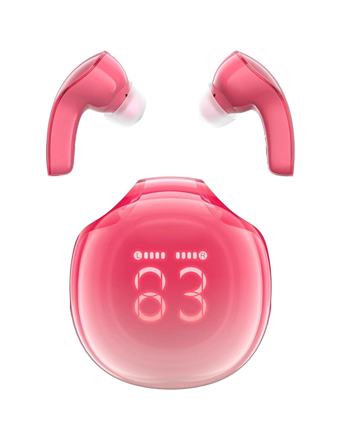 Acefast T9 Crystal  Auricular Bluetooth Pomelo Red