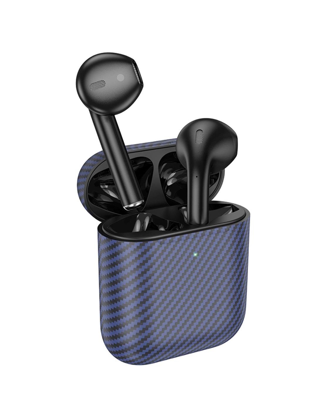 Hoco EW41 Plus True Auricular InalÃ¡mbrico DiseÃ±o Carbono Azul