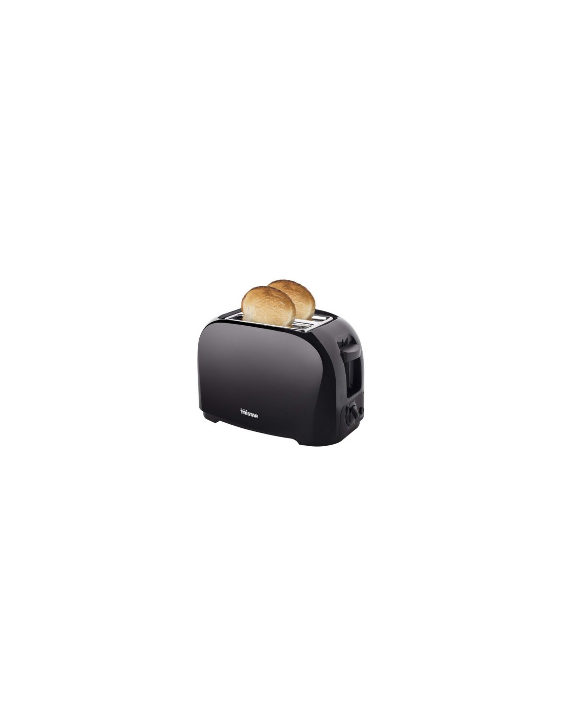 TOSTADOR DE PAN TRISTAR 800W 2 RANURAS CORTAS 6 NIVELES DE TOSTADO CALIENTA PANECILLO NEGRO BR-1025