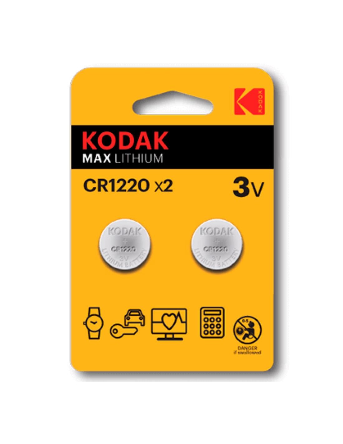Kodak Cr1220 BaterÃ­a Lithium 3 Voltios 2 Unidades (30417717)