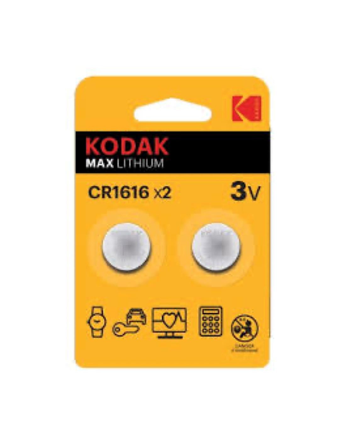 KODAK CR1616 BATERÃA LITHIUM 3V 2 UNDS (30417748)
