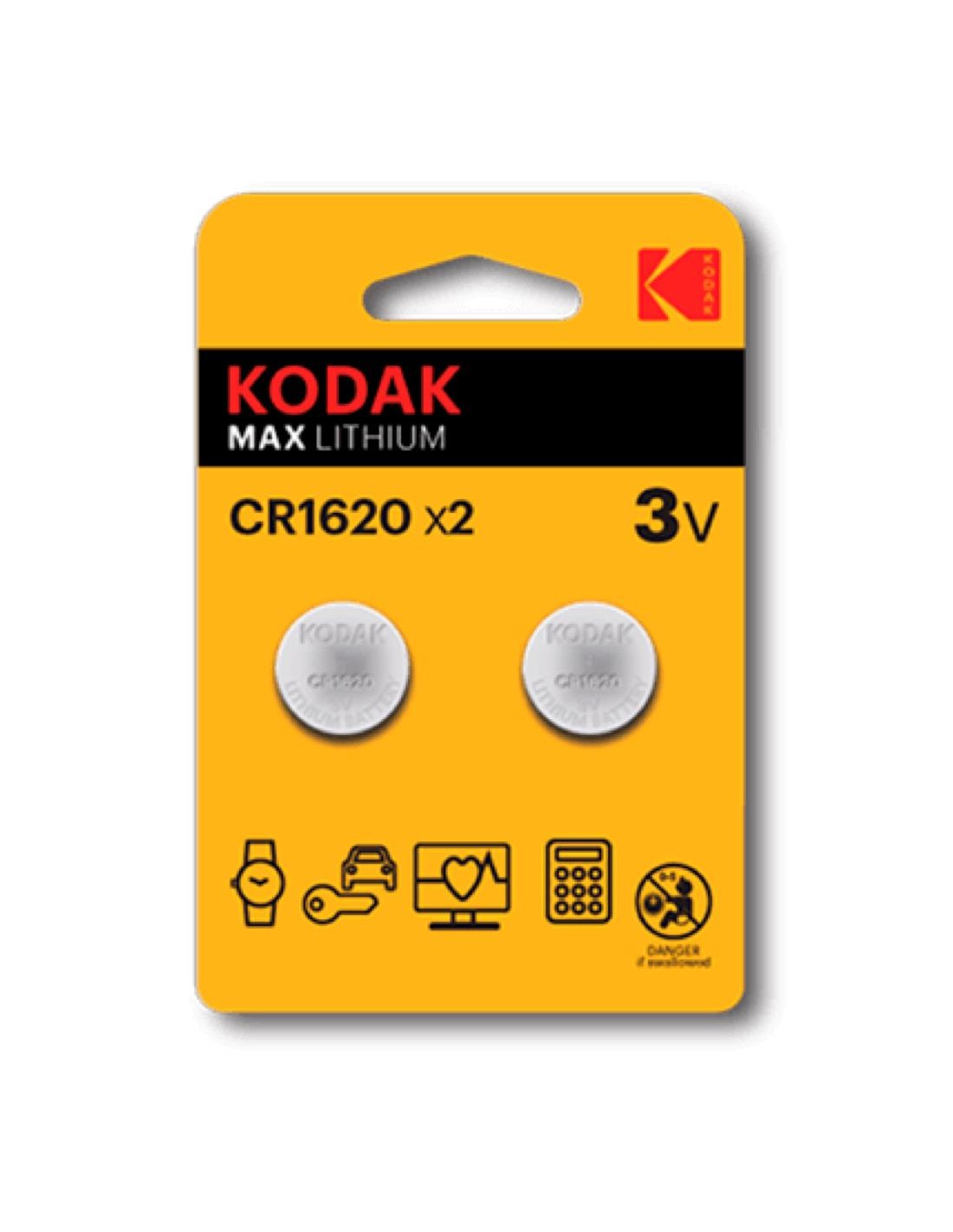 KODAK CR1620 BATERÃA LITHIUM 3V 2 UNDS (30417694)