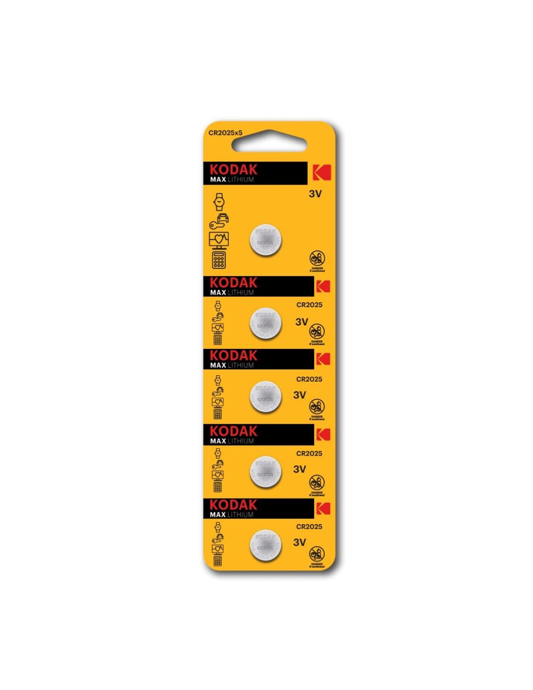 KODAK CR2025 BaterÃ­a deLlitio ULTRA 3V 5 Unidades (30411562)