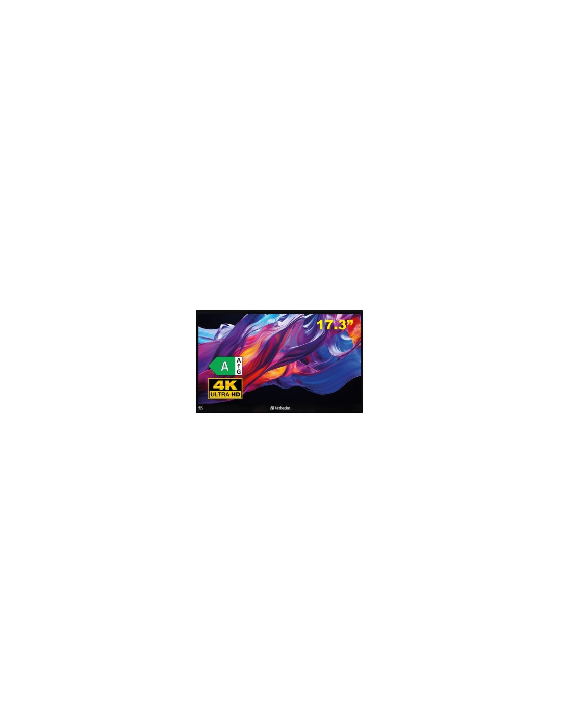 Verbatim 32239 pantalla para PC 43,9 cm (17.3") 3840 x 2160 Pixeles 4K Ultra HD LCD Pantalla táctil Negro
