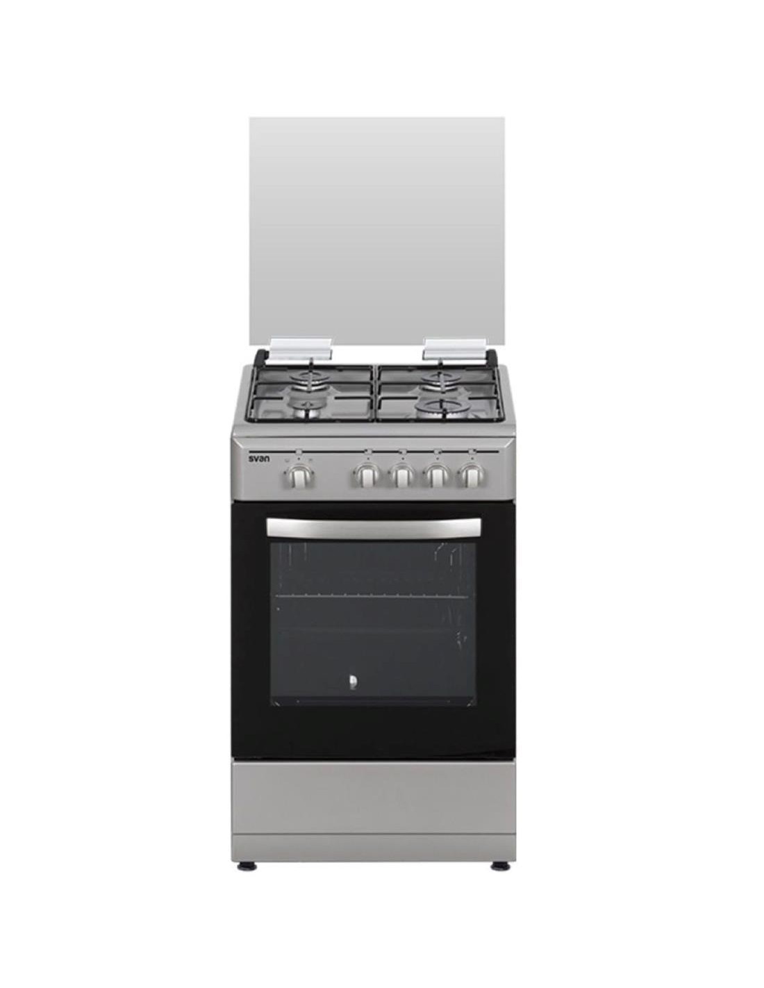 Svan SKG4500X 4F Cocina Gas Butano 50cm T Cristal Inox