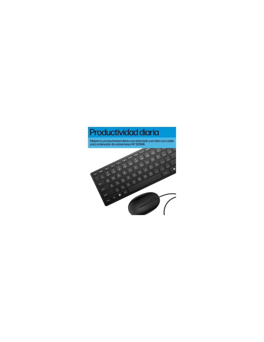 HP Teclado y ratón con cables Desktop 320MK