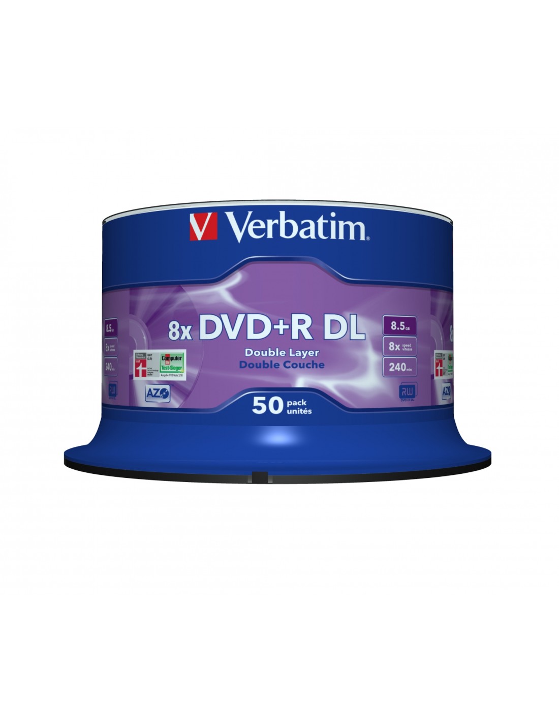 Dvd Verbatim DVD+R Double Layer 8x Matt Silver 50pk Spindle 8,5 GB DVD+R DL 50 pieza(s) 43758