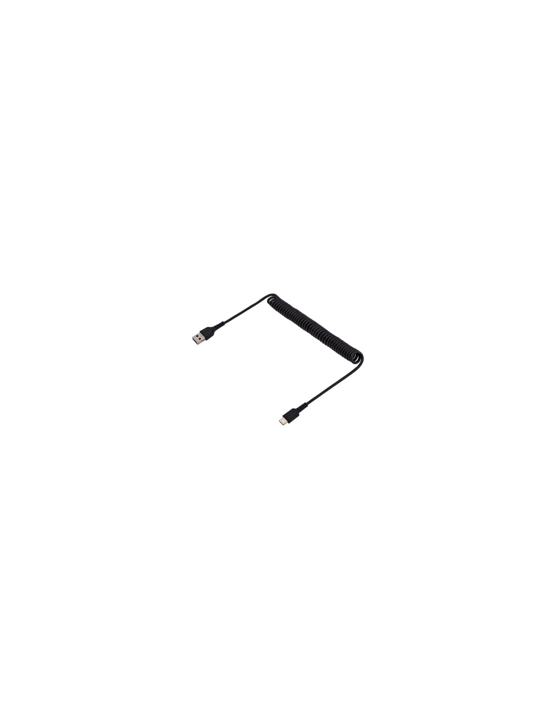 StarTech.com Cable de 1m de Carga USB A a USB C, Cable USB Tipo C Rizado de Carga Rápida y Servicio Pesado, Cable USB 2.0 A a US