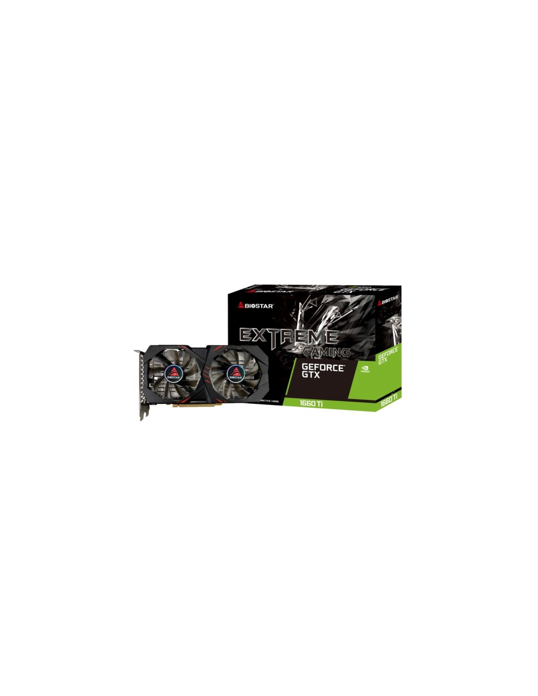 VGA BIOSTAR GTX1660Ti-6GB ATX GDDR6 DISPLAYPORT HDMI DVI CUDA 1536 192BITS