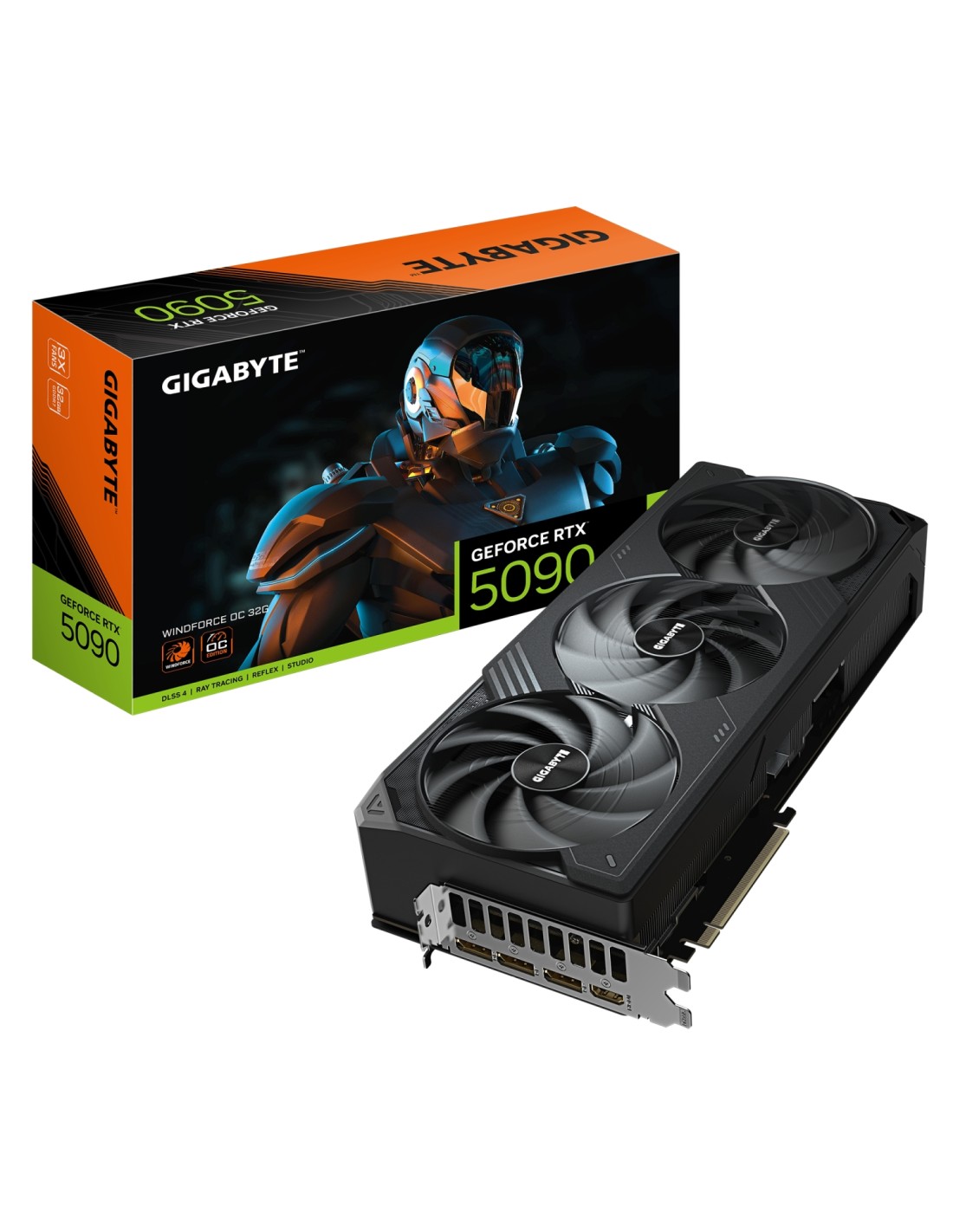 GIGABYTE GeForce RTX 5090 WINDFORCE OC 32G Tarjeta Gráfica - 32GB GDDR7, 512 bits, PCI-E 5.0, 2467MHz Frecuencia Base, 3 x DP 2.