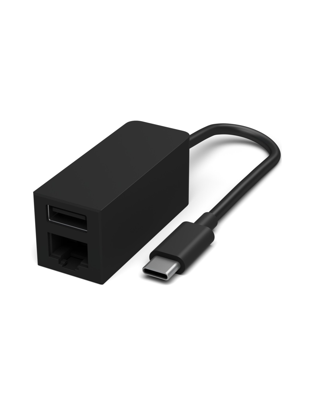 Adaptador de cable microsoft usb tipo-c macho a usb 3.1 tipo-a + RJ-45 hembra negro JWM-00004