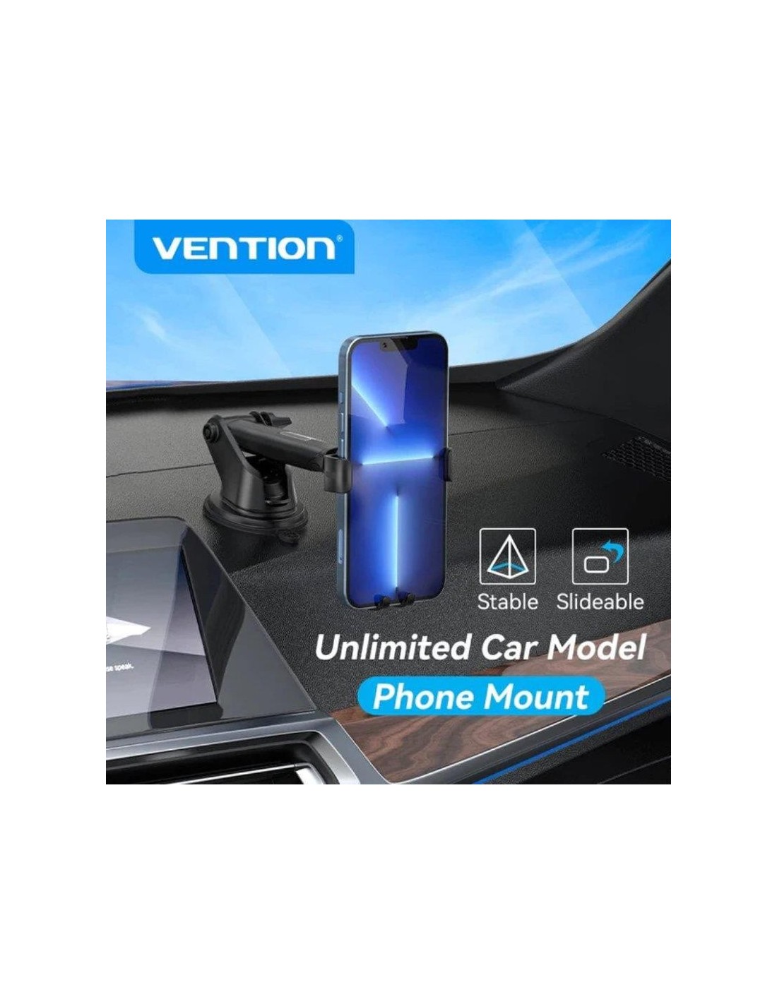 SOPORTE VENTION KCOB0 COCHE PARA SMARTPHONE 4.7-7.32 VENTOSA BLACK