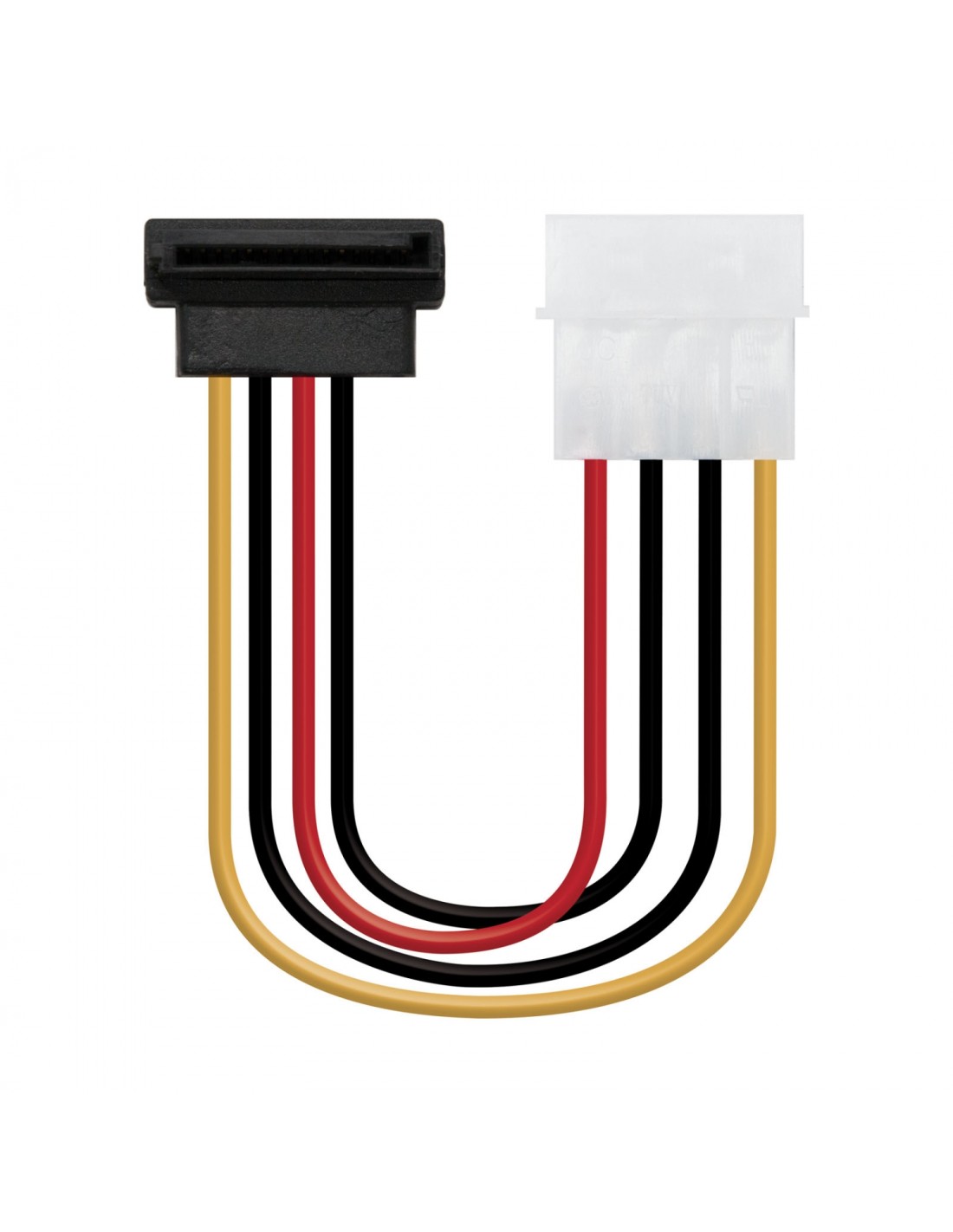 Nanocable 10.19.0201 cable de alimentación interna acodado Molex 4pin/M a SATA/H 16cm