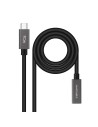 Nanocable Cable Prolongador USB-C 3.2 Gen2x2 20Gbps 3A, 4K/60Hz, USB-C/M-USB-C/H, Negro, 0.5 m