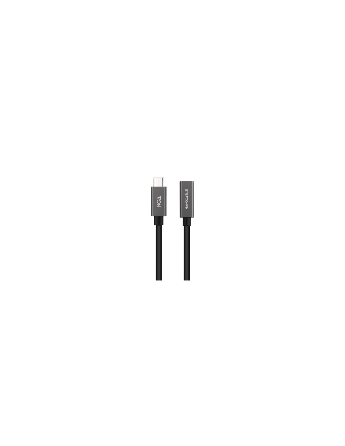 Nanocable Cable Prolongador USB-C 3.2 Gen2x2 20Gbps 3A, 4K/60Hz, USB-C/M-USB-C/H, Negro, 0.5 m