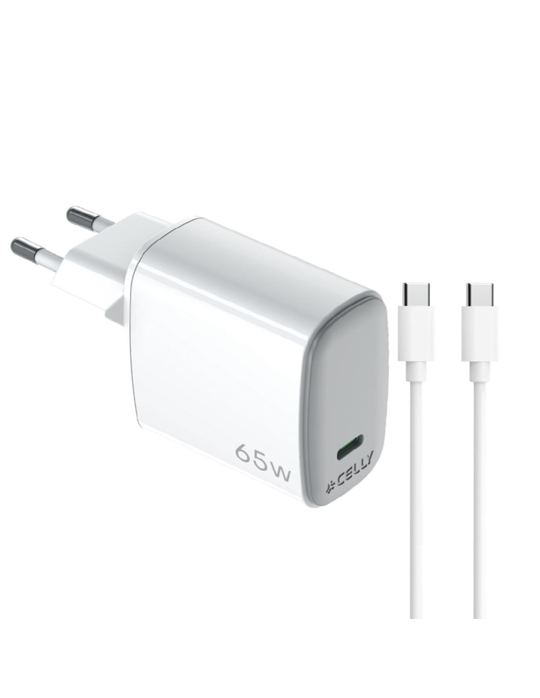 Celly UPTC1USBC65WCTC cargador de dispositivo móvil Smartphone, Tableta Blanco USB Interior