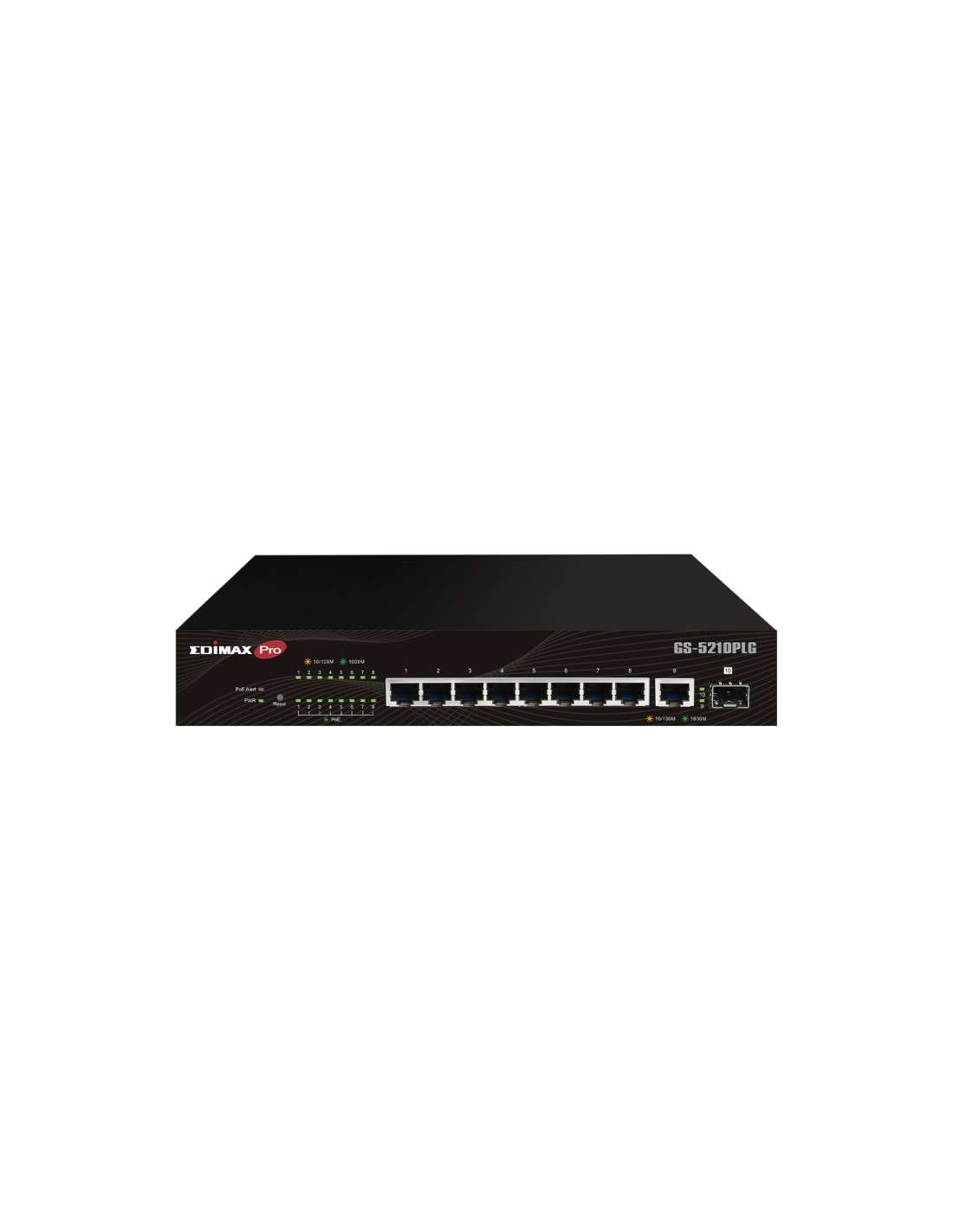 Edimax Switch GS-5210PLG Gestionado Gigabit Ethernet (10/100/1000) EnergÍa sobre Ethernet (PoE) Negro