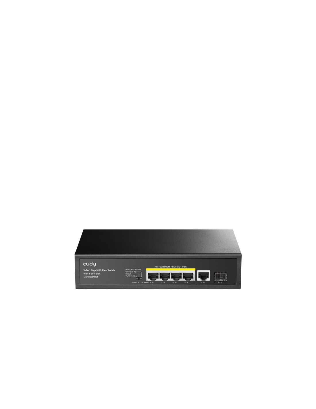 Cudy GS1005PTS1 switch Gigabit Ethernet (10/100/1000) EnergÍa sobre Ethernet (PoE) Negro