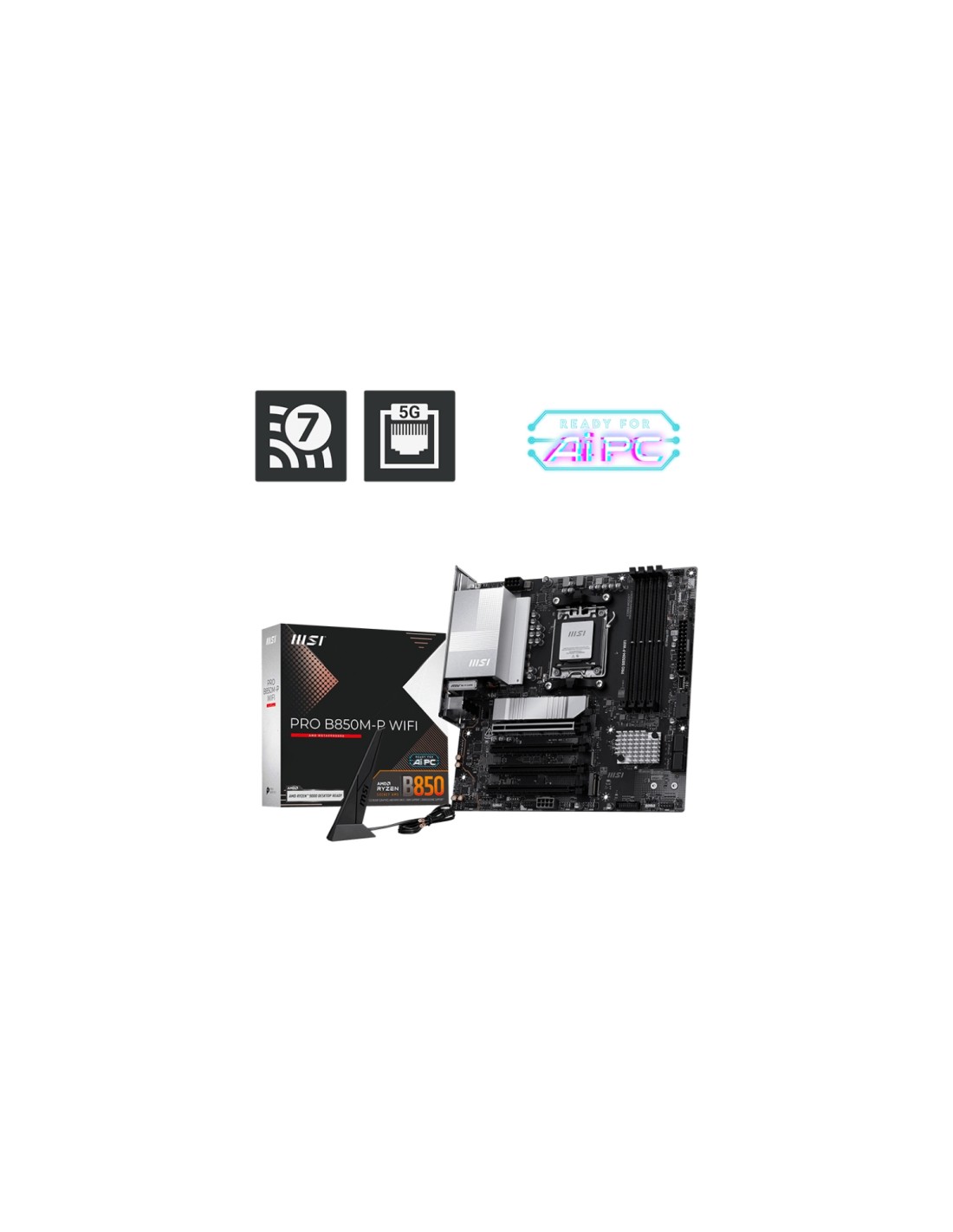 MSI PRO B850M-P WIFI AMD B850 Zócalo AM5 micro ATX