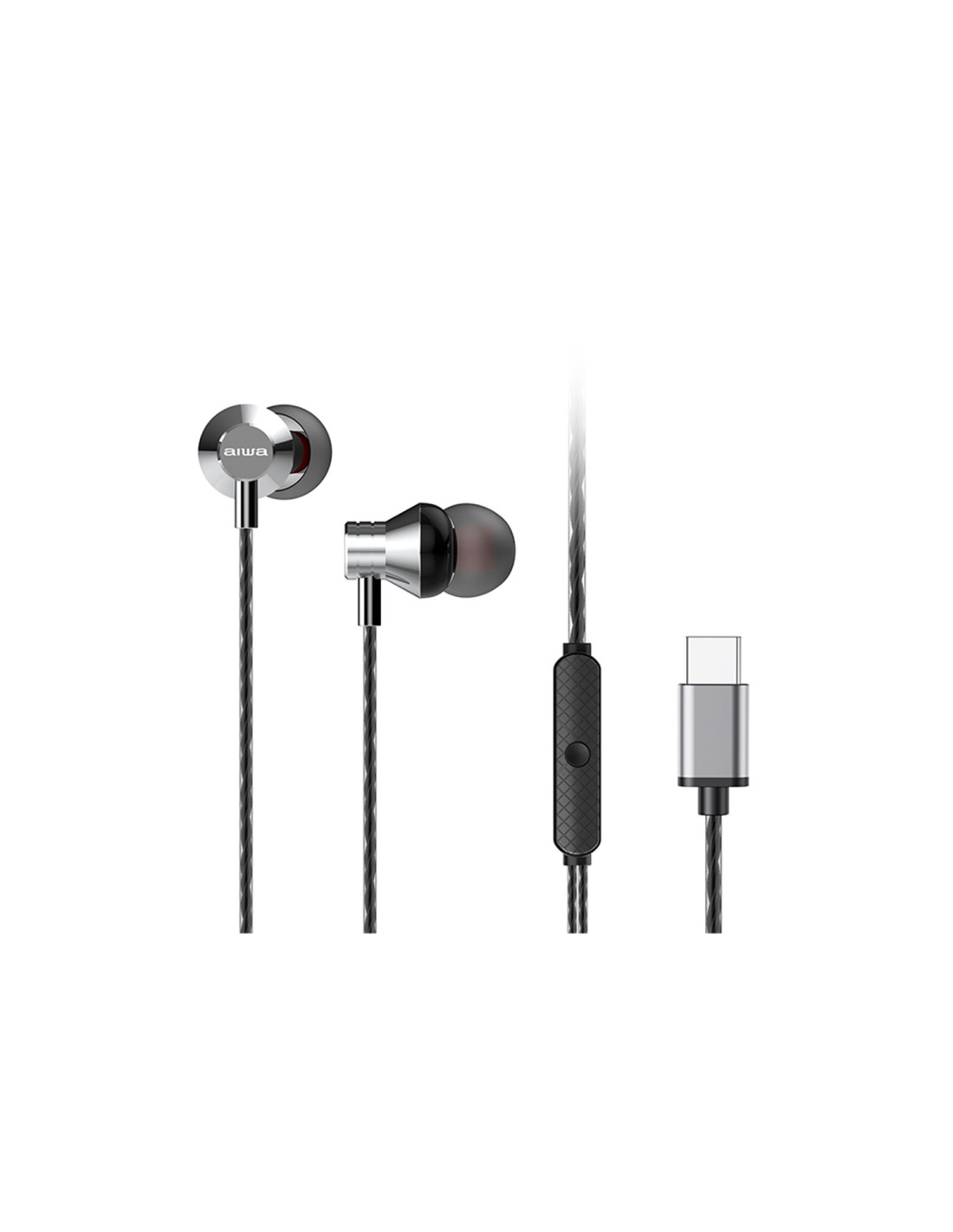 Aiwa ESTM-50USB-C Auriculares Alámbrico Dentro de oído Llamadas/Música USB Tipo C Plata