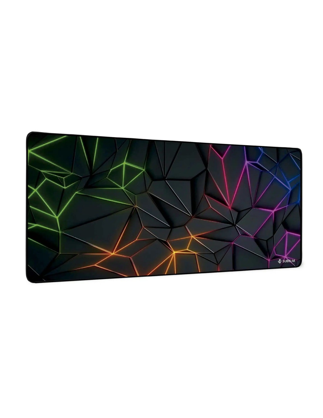 SUBBLIM Neon Obsidian XL Alfombrilla de ratón para juegos Negro, Multicolor