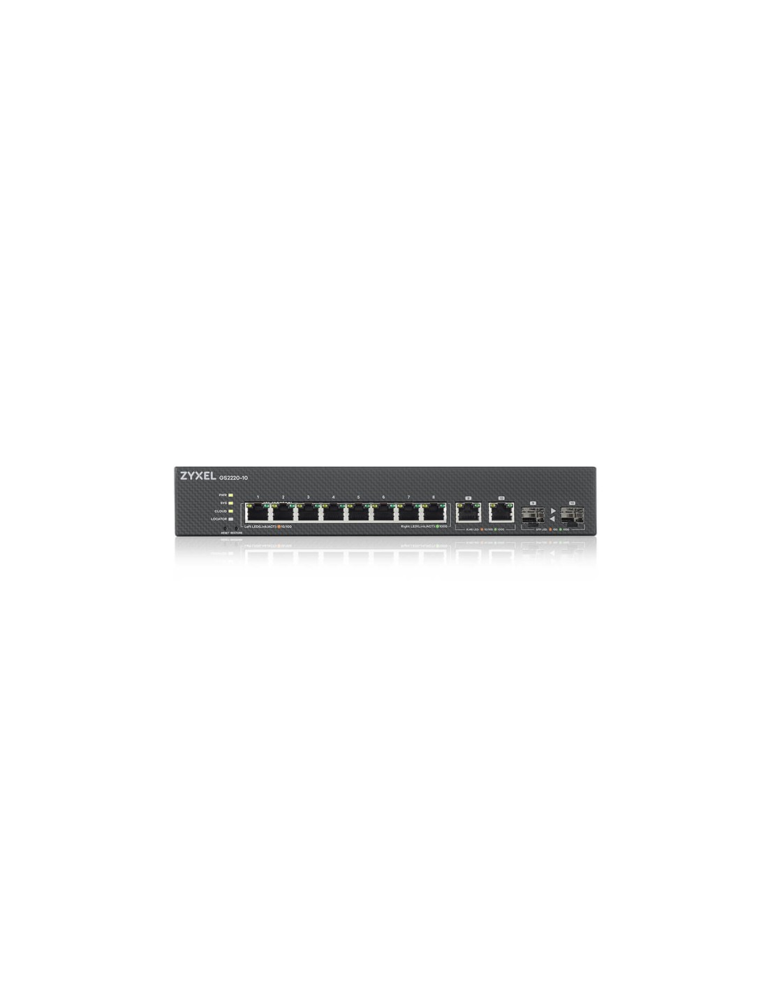 Zyxel GS2220-10-EU0101F switch Gestionado L2 Gigabit Ethernet (10/100/1000) Negro