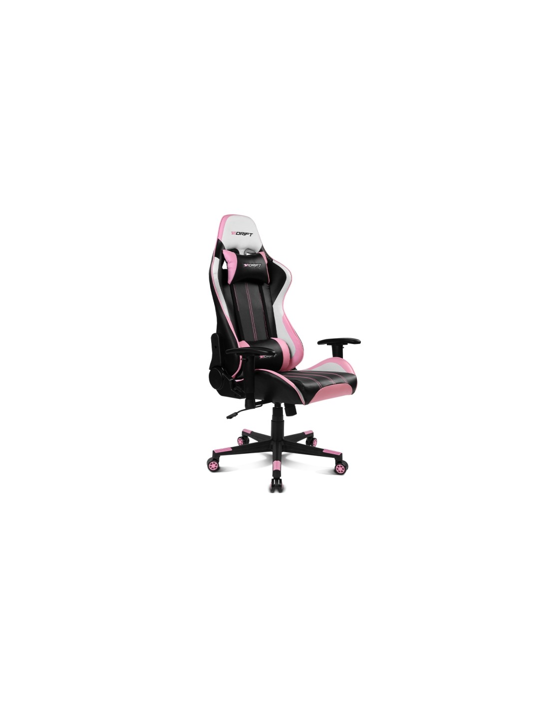 DRIFT DR175PINK silla para videojuegos Silla para videojuegos universal Asiento acolchado Rosa, Negro, Blanco