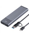 Ewent EW7022 caja para disco duro externo Caja externa para unidad de estado sólido (SSD) Gris M.2