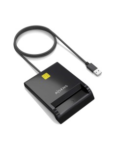 AISENS Lector de Tarjeta Inteligente DNI, Negro